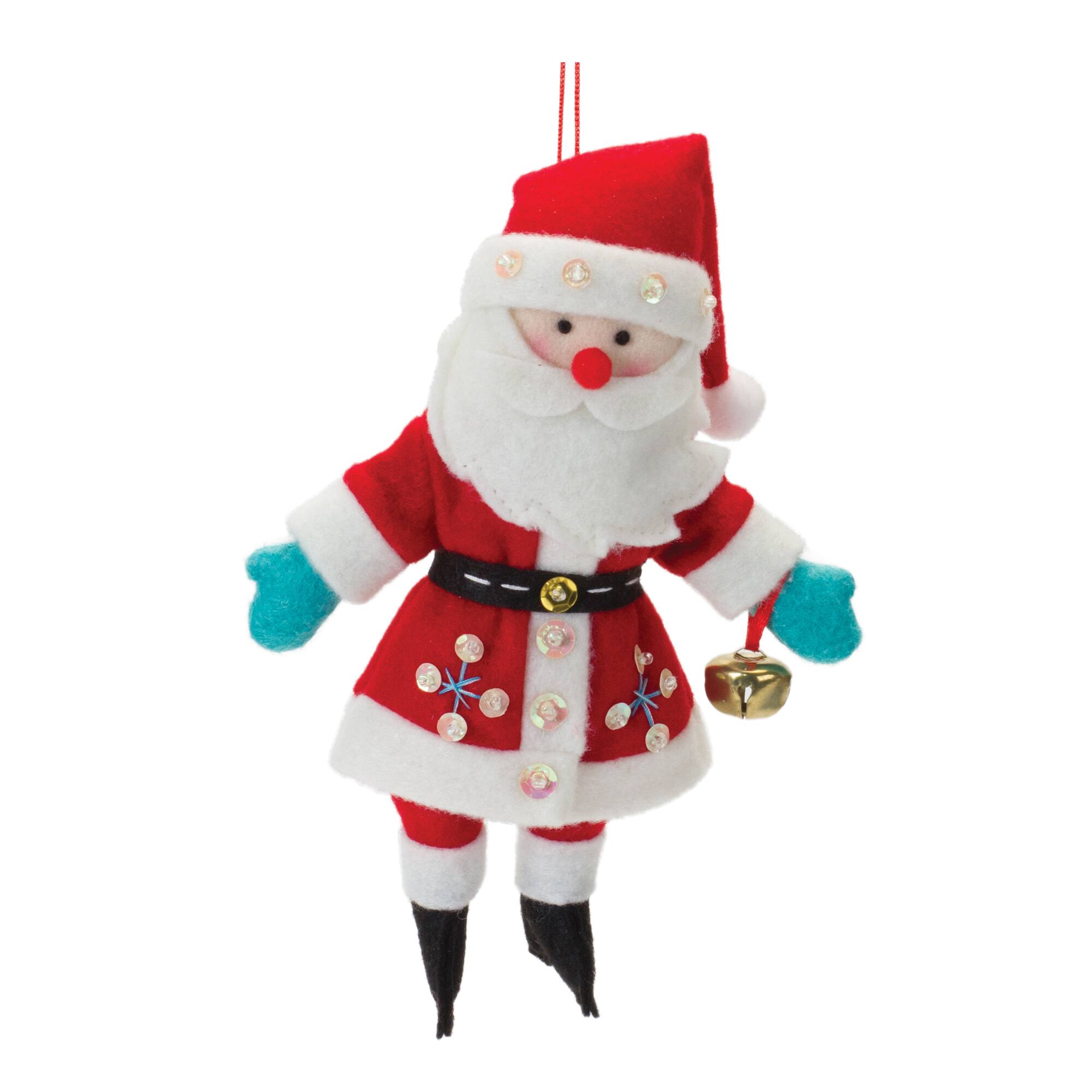 12ct. 8" Plush Santa Ornaments